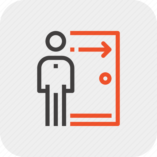 Door, employee, fired, job, person, retirement, work icon - Download on Iconfinder