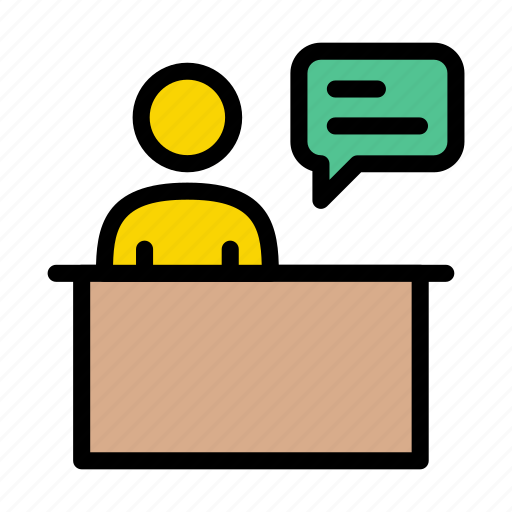 Reception, office, corporation, industrial, message icon - Download on Iconfinder