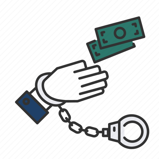 Hand, money, handcuff, jail, corruption, arrest icon - Download on Iconfinder