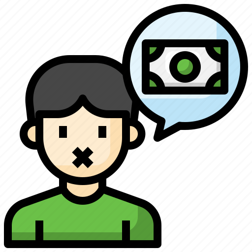 Silence, mouth, money, man, corruption icon - Download on Iconfinder