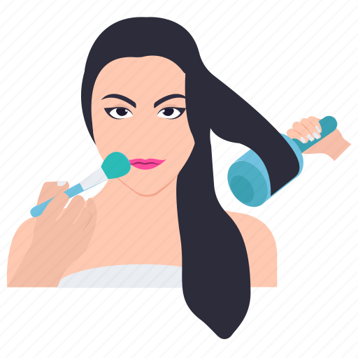 Beauty equipments, hair dressing, hair dryer, hair drying, hair styling, salon services, self care icon - Download on Iconfinder