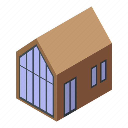 Cartoon, construction, cottage, house, isometric, retro, tree icon - Download on Iconfinder
