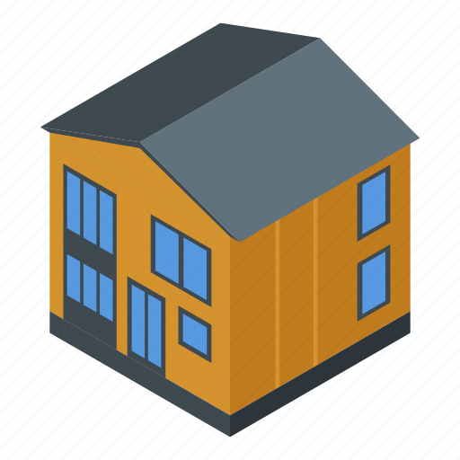 Apartment, cartoon, construction, cottage, family, house, isometric icon - Download on Iconfinder