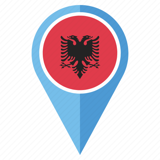 Albania, flag, country, location, navigation, pin, nation icon - Download on Iconfinder