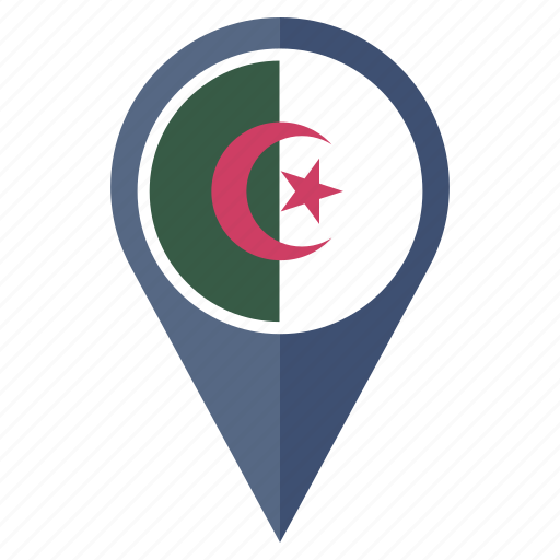 Algeria, flag, country, location, nation, navigation icon - Download on Iconfinder