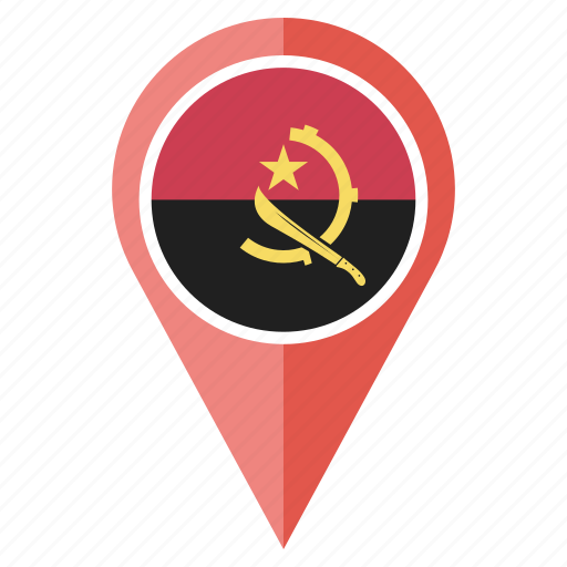 Angola, flag, country, location, national, navigation, pin icon - Download on Iconfinder
