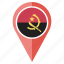 angola, flag, country, location, national, navigation, pin 