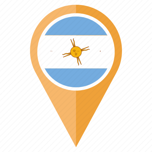 Argentina, flag, pin, country, location, nation, navigation icon - Download on Iconfinder