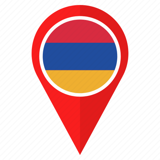 Armenia, flag, pin, country, location, nation, navigation icon - Download on Iconfinder