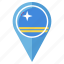 aruba, flag, gps, location, nation, navigation, pin 