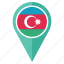 azerbaijan, flag, country, flags, location, national, pin 