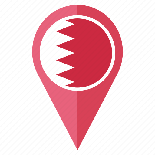 Bahrain, flag, pin, country, location, nation, navigation icon - Download on Iconfinder