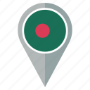 bangladesh, flag, country, location, nation, navigation, pin
