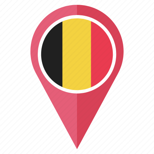 Belgium, flag, pin, country, location, nation, navigation icon - Download on Iconfinder