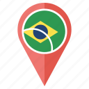 brazil, flag, country, location, nation, navigation, pin