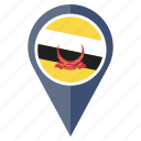 brunei, flag, country, location, map, navigation