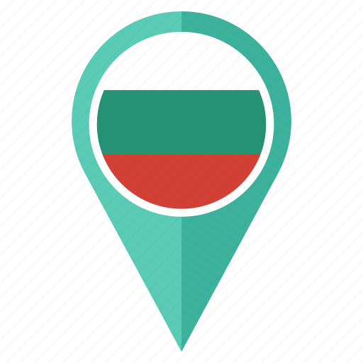 Bulgaria, flag, country, location, map, navigation, pin icon - Download on Iconfinder
