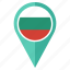 bulgaria, flag, country, location, map, navigation, pin 