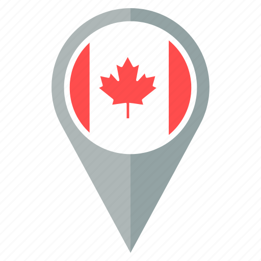 Canada, flag, country, location, nation, navigation, pin icon - Download on Iconfinder
