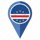 flag, pin, cape verde, country, location, nation, navigation 