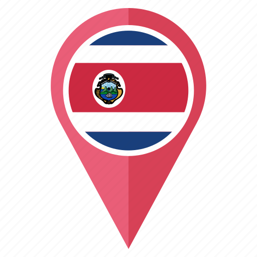 Flag, pin, costa rica, country, nation, navigation, pointer icon - Download on Iconfinder