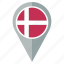 denmark, flag, pin, country, location, nation, navigation 