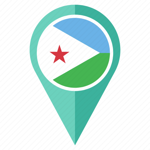 Djibouti, flag, country, location, navigation, pin, pointer icon - Download on Iconfinder
