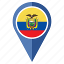 ecuador, flag, country, location, nation, navigation, pin
