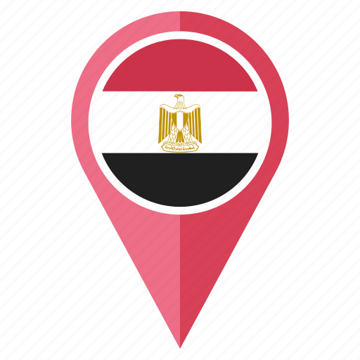 Egypt, flag, pin, country, location, national, navigation icon - Download on Iconfinder