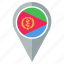 eritrea, flag, pin, country, direction, location, navigation 
