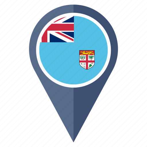 Fiji, flag, pin, country, location, nation, navigation icon - Download on Iconfinder