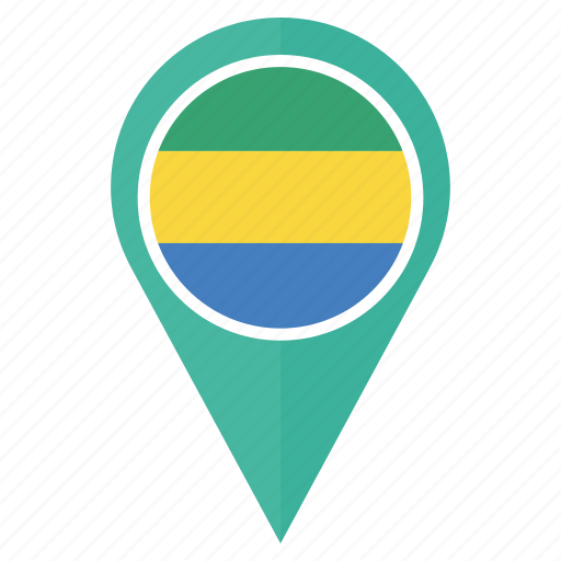 Flag, gabon, pin, country, location, nation, navigation icon - Download on Iconfinder