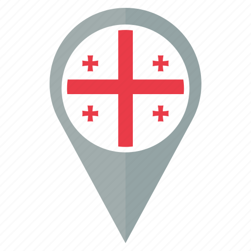 Flag, georgia, pin, country, location, nation, navigation icon - Download on Iconfinder