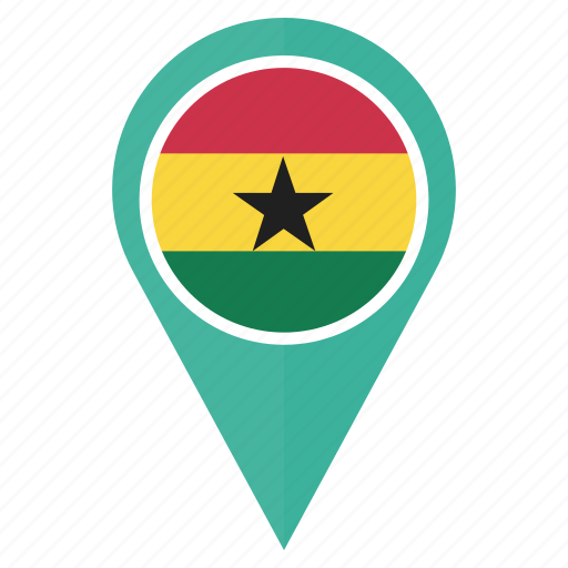 Flag, ghana, pin, country, location, nation, navigation icon - Download on Iconfinder