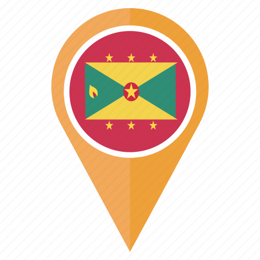 Flag, grenada, pin, country, location, nation, navigation icon - Download on Iconfinder