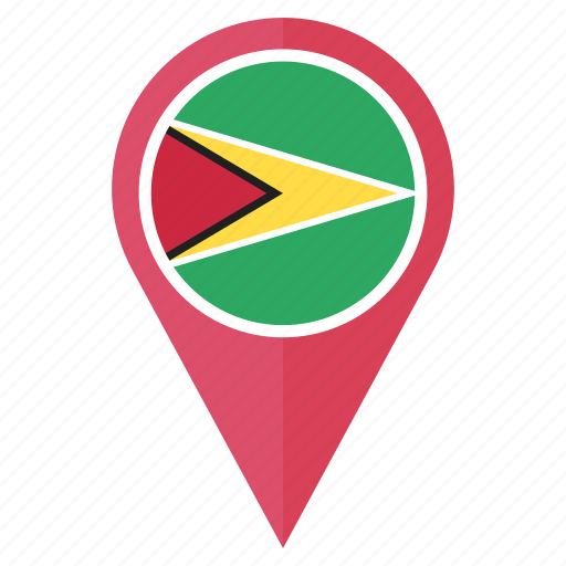 Flag, guyana, pin, country, location, nation, navigation icon - Download on Iconfinder
