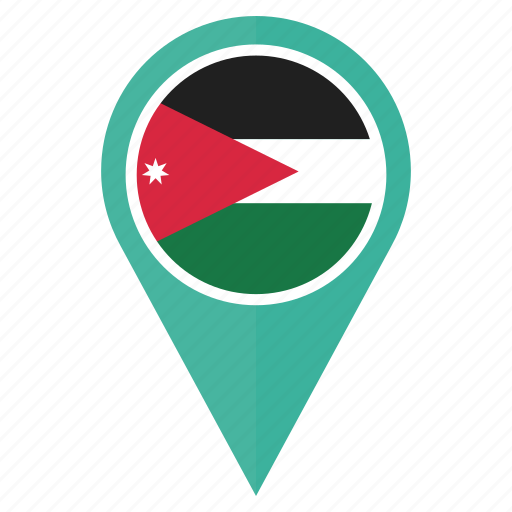 Flag, jordan, pin, country, location, navigation icon - Download on Iconfinder