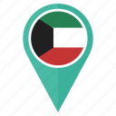flag, kuwait, pin, country, direction, location, navigation