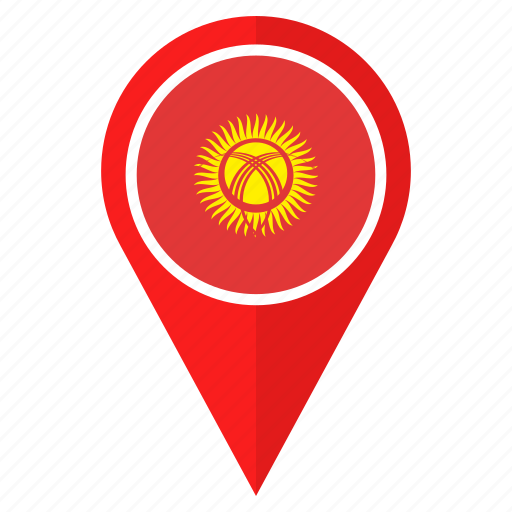 Flag, kyrgyzstan, country, location, nation, navigation, pin icon - Download on Iconfinder