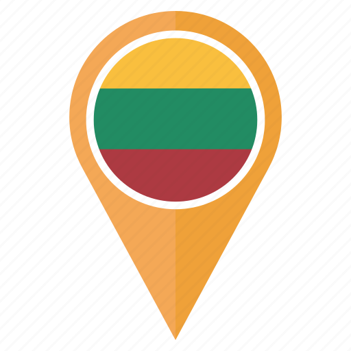 Flag, lithuania, country, location, nation, navigation, pin icon - Download on Iconfinder