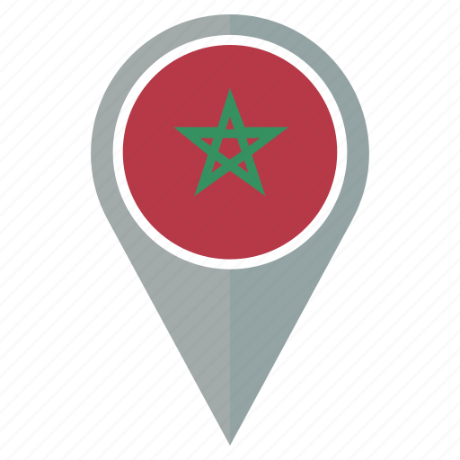 Flag, morocco, pin, country, location, nation, navigation icon - Download on Iconfinder