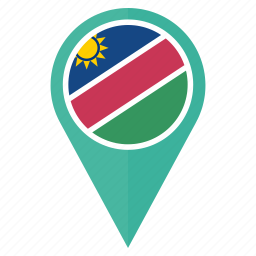 Flag, namibia, country, location, nation, navigation, pin icon - Download on Iconfinder