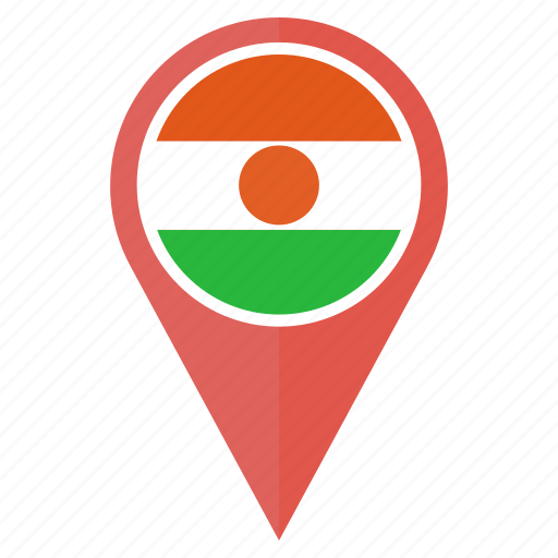 Flag, niger, country, location, nation, navigation, pin icon - Download on Iconfinder