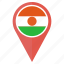 flag, niger, country, location, nation, navigation, pin 