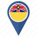 flag, niue, location, national, navigation, pin, pointer