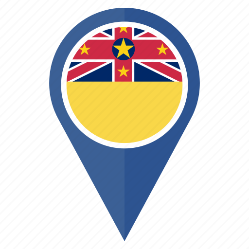 Flag, niue, location, national, navigation, pin, pointer icon - Download on Iconfinder