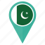 flag, pakistan, pin, country, direction, location, navigation 