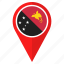 flag, pin, country, location, navigation, papua new guinea 