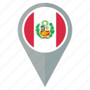 flag, peru, pin, country, location, nation, navigation