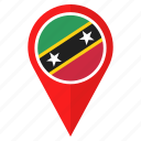 flag, pin, country, location, nation, navigation, saint kitts and nevis